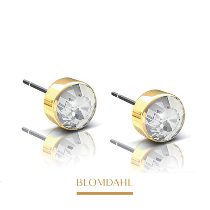 Hypoallergenic Bezel Crystal 3 mm Earrings