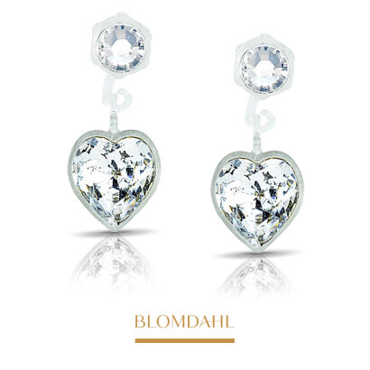Hypoallergenic Heart Crystal Earrings 4/6 mm