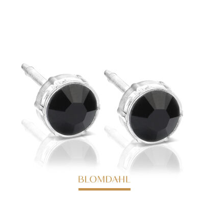 Hypoallergenic Jet 6 mm Earrings