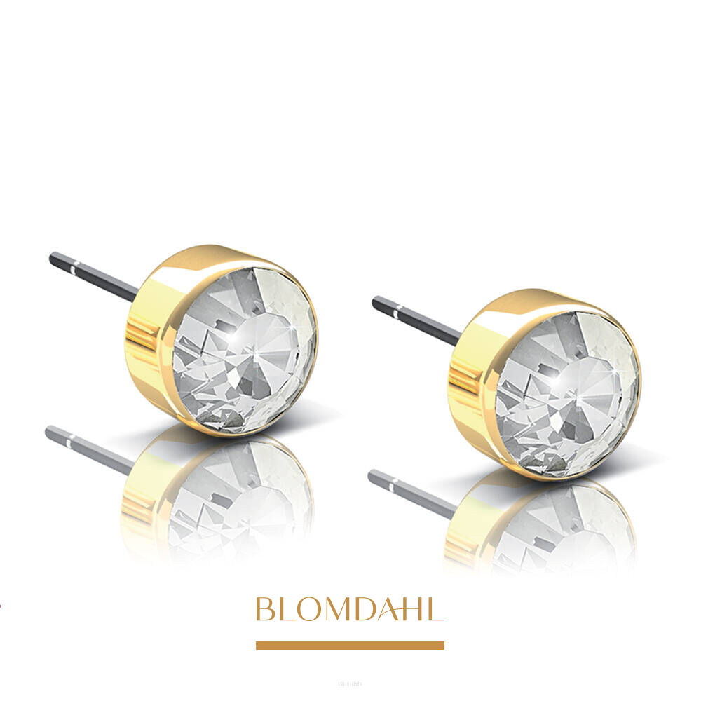 Hypoallergenic Bezel Crystal 4 mm Earrings