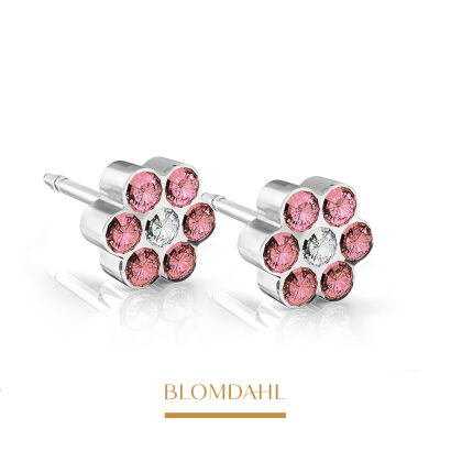 Hypoallergenic Earrings Daisy Rose/ Crystal 5 mm