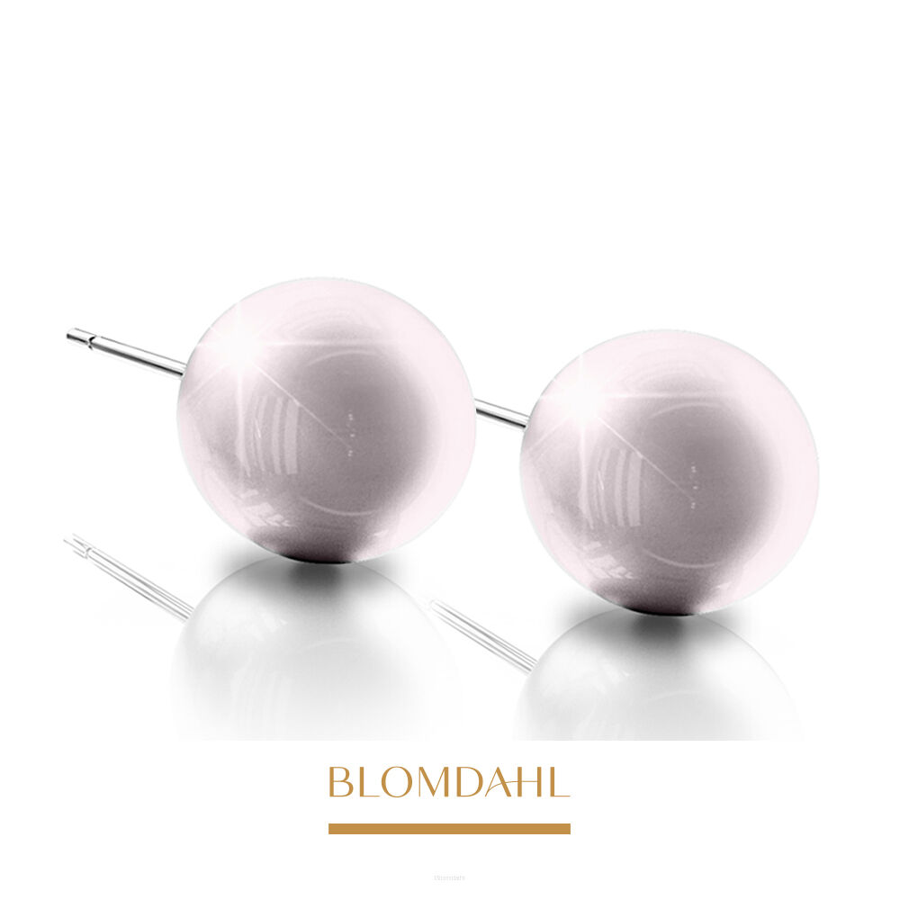 Hypoallergenic Pearl Light Rose 10 mm Earrings