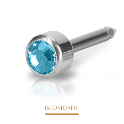 Kolczyk przekłuciowy Bezel Aquamarine 4 mm