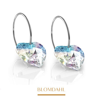 Hypoallergenic Heart Rainbow Earrings 10 mm