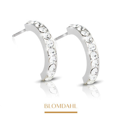Hypoallergenic Earrings Pendant Brilliance Curved Crystal 15 mm