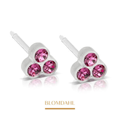 Hypoallergenic Clover Rose 6 mm Earrings
