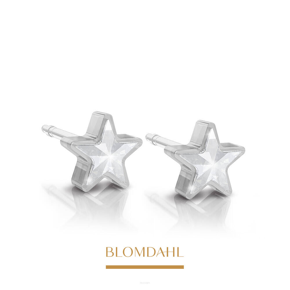 Hypoallergenic Star Crystal Earrings 6 mm