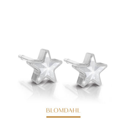 Hypoallergenic Star Crystal Earrings 6 mm
