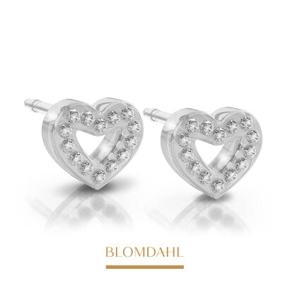 Колечки гіпоалергенні Brilliance Heart Hollow Crystal 10 мм