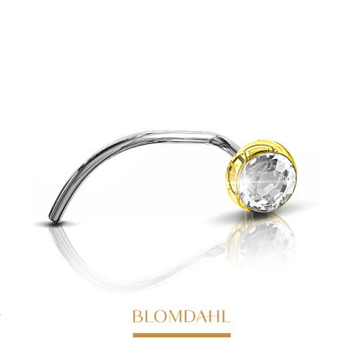 Hypoallergenic Nose Stud Bezel Crystal 3 mm