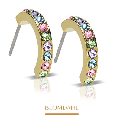 Hypoallergenic Earrings Brilliance Curved Light Fantasy 15 mm