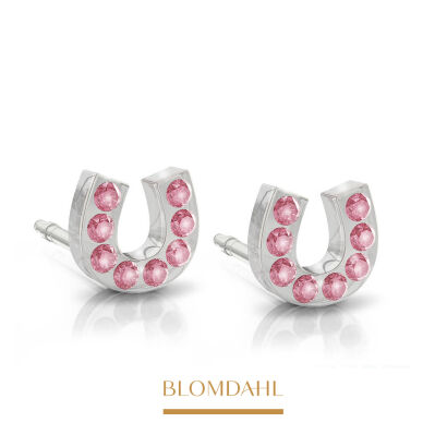 Hypoallergenic Brilliance Horseshoe Earrings Light Rose 7 mm