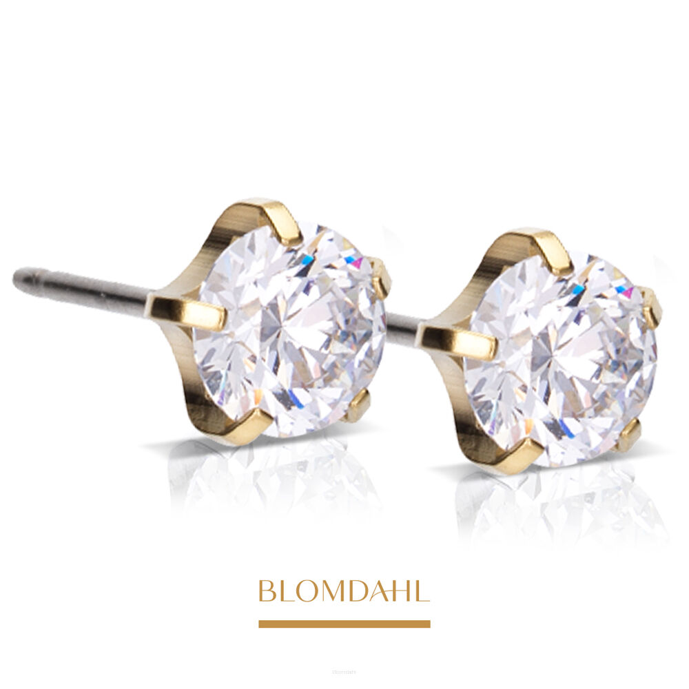 Hypoallergenic Tiffany Precious CZ White 6 mm Earrings