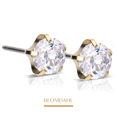 Hypoallergenic Tiffany Precious CZ White 6 mm Earrings