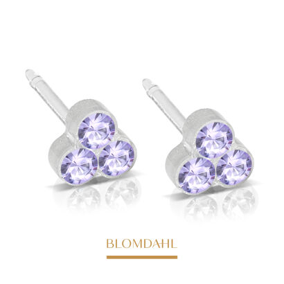 Hypoallergenic Clover Violet Earrings 6 mm