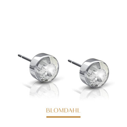 Hypoallergenic Bezel Crystal 3 mm Earrings