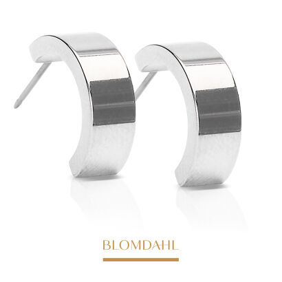 Hypoallergenic Earrings Pendant Plain Grand Curved 15 mm