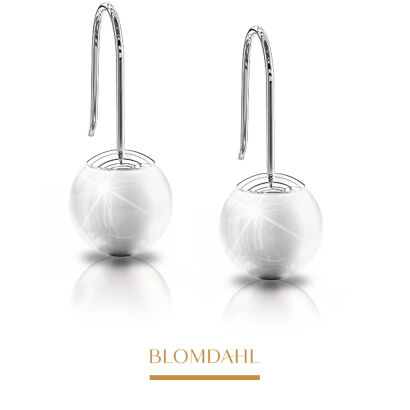 Hypoallergenic Mini Pendant Earrings Pearl White 6 mm