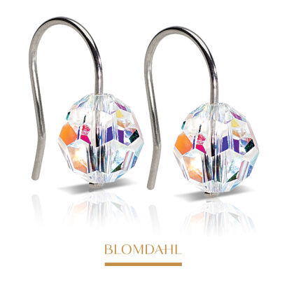 Hypoallergenic Earrings Pendant Bead Rainbow 8 mm