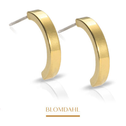 Hypoallergenic Plain Curved Earrings 15 mm