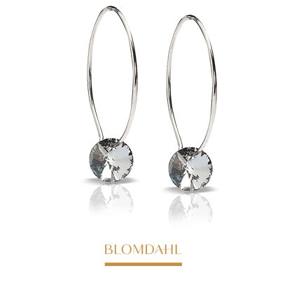 Kolczyki hipoalergiczne Ear Ring Round Black Diamond 8 mm Ring 25 mm