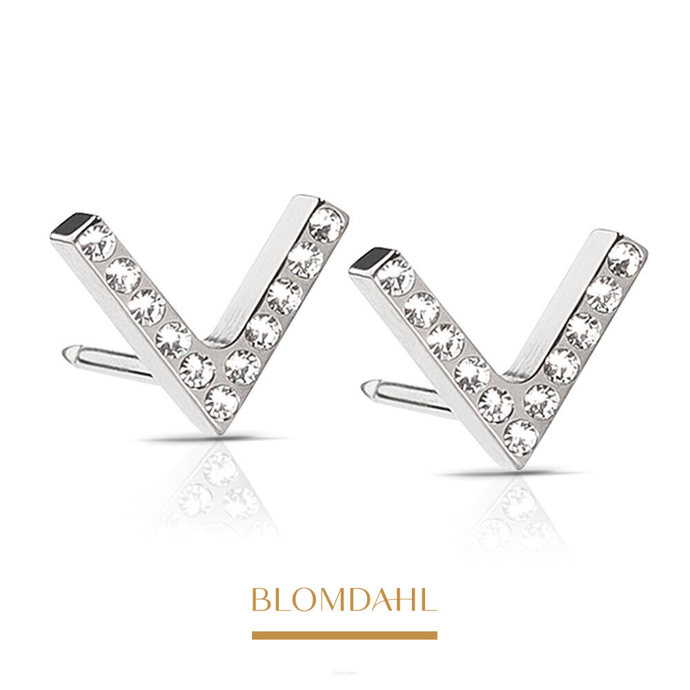 Hypoallergenic Brilliance V Crystal 8 mm Earrings
