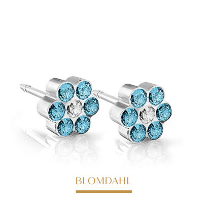 Колечки гіпоалергенні Daisy Aquamarine/ Crystal 5 мм
