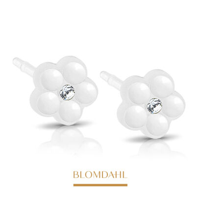 Hypoallergenic Daisy Pearl White 6 mm Earrings