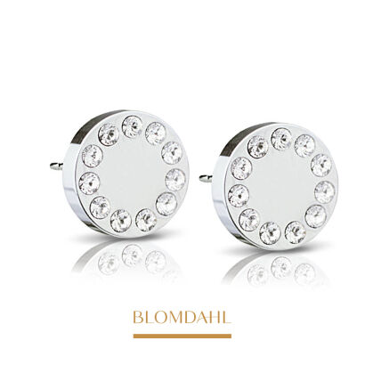 Hypoallergenic Brilliance Puck Crystal 8 mm Earrings