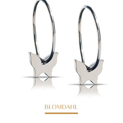 Hypoallergenic Earrings Pendant Butterfly 8 mm