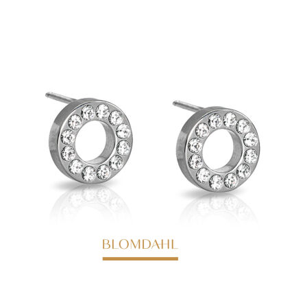 Hypoallergenic Brilliance Puck Hollow Crystal 8 mm Earrings