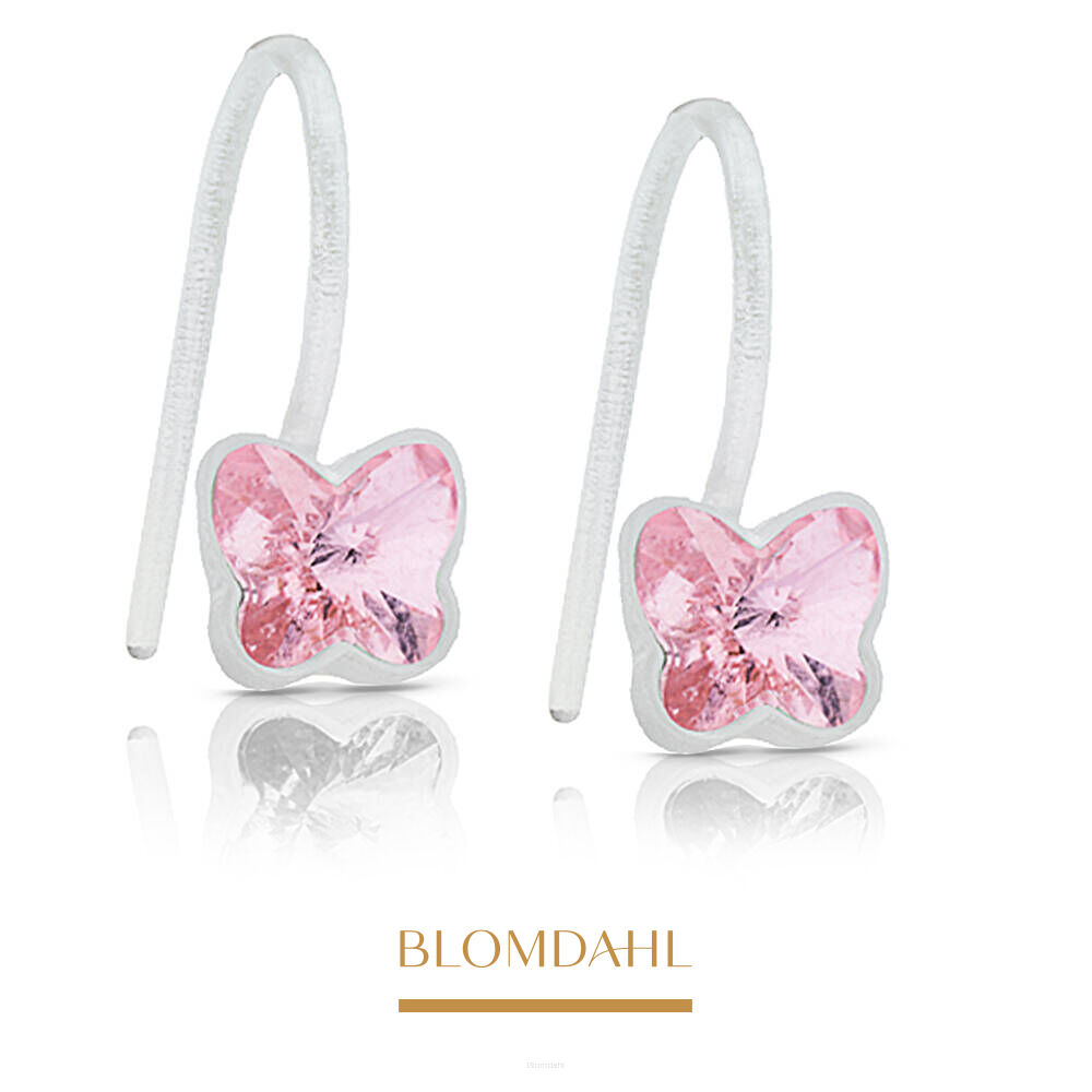 Hypoallergenic Earrings Pendant Fixed Butterfly Light Rose 5 mm