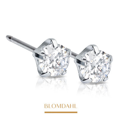 Hypoallergenic Tiffany Precious CZ White 5 mm Earrings